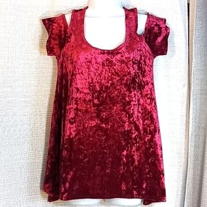 Midnight Hour Red Plush Baby Doll Top